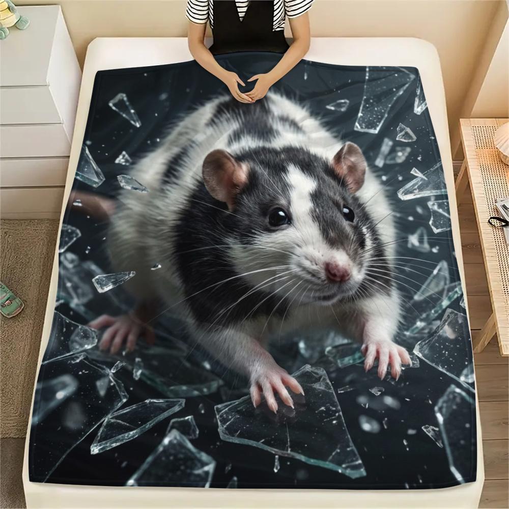 

1PC Cute Pets Print Flannel Blanket, High quality All Seasons, Home Decor, Warmth and Comfort, Perfect for Christmas Gifts 80cm x 120cm