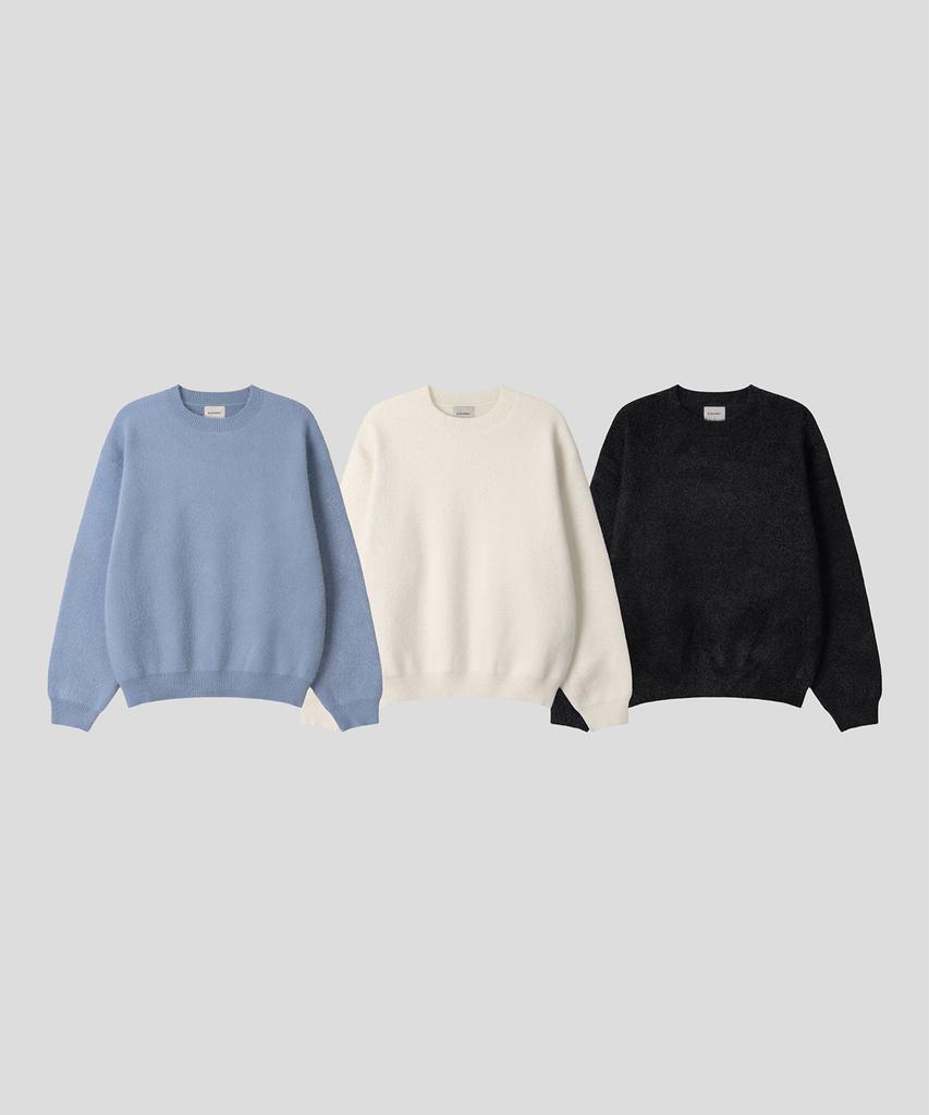 BLACK MOMENT Hairy Soft Knit [Black]