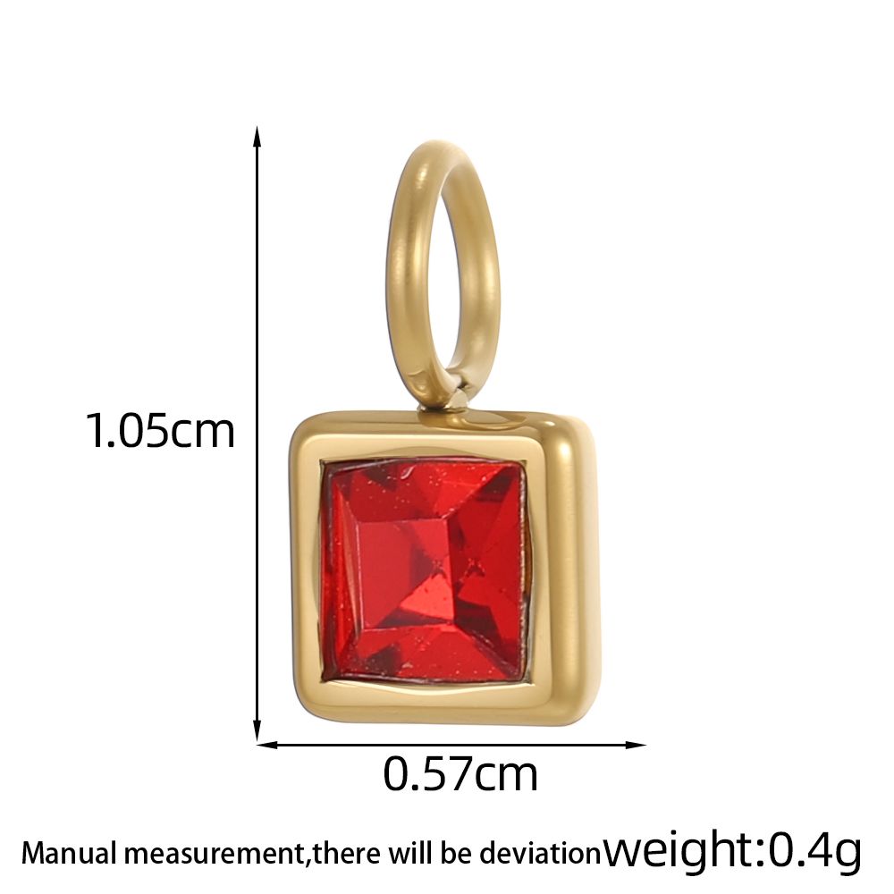 

CARLIDANA Mini Dainty Stainless Steel Birthstone Pendant DIY Bracelet Handmade Jewelry Pendants Colored Zircon for Accessories