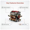 DIY V8 Engine Model Building Kit | Metal-Like Finish | Working Gear Drive | STEM Educational Toy | Desktop Decor Gift