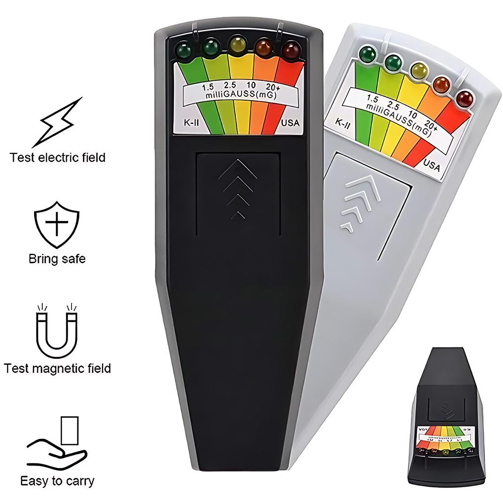 Reliable LED EMF Meter Essential Tool For EMF Detection High Performance 5 LED Gauss EMF Meter white