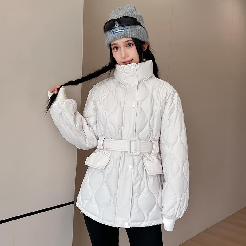 Waist Stand-up Collar Down Cotton Clothes Women's Clothing 2026 New Winter Cotton-padded Jacket Cold-proof Clothing Jacket Tide