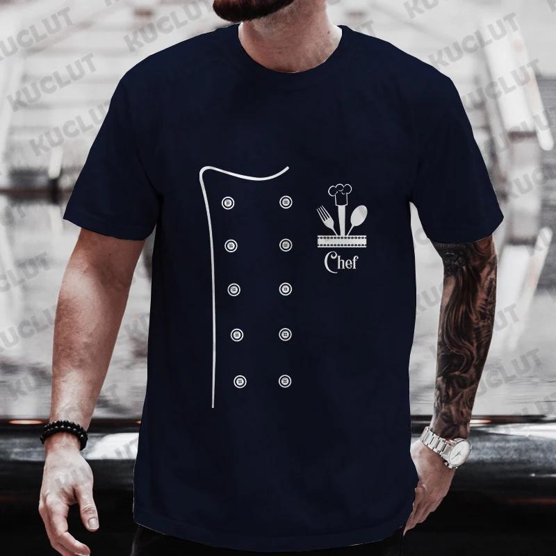 Funny Chef T Shirt Men Short Sleeve Cook Chef Tshirt Fashion Graphic Oneck Summer Short Sleeve Tee Mens Oversized Tshirts