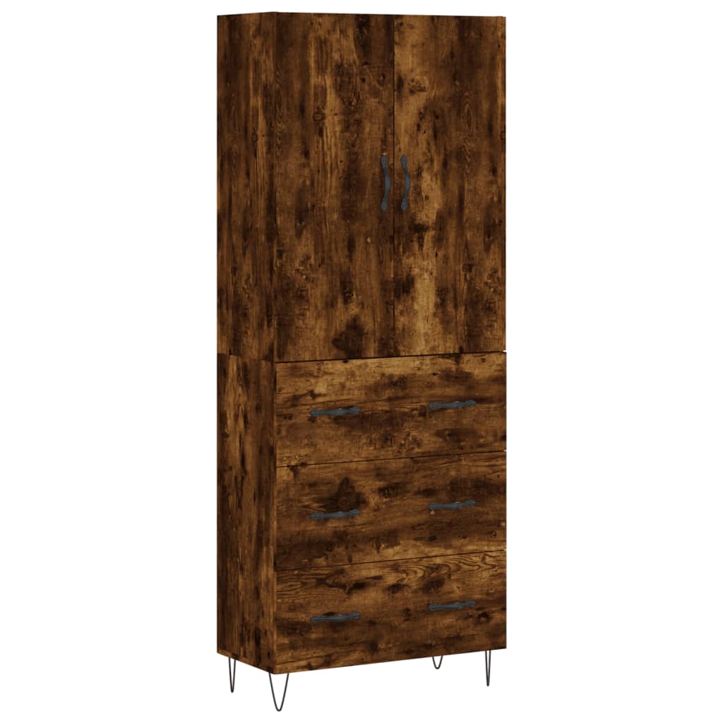 Highboard in Räuchereiche-Optik 69,5 x 34 x 180 cm Holzwerkstoff