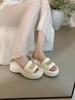 Muffin thick-soled small one-word slippers women's shoes wear 2025 new summer Korean version fashion cool slippers