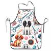 Dog Grooming Printed Apron Chef Baking Tablier Waterproof Bib Kitchen Cleaning Pinafore for Women Men Gardening