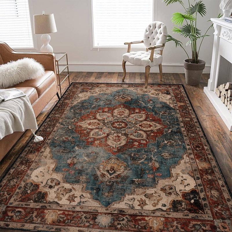 Persian Ethnic Style Carpet for Living Room Home Decoration Retro America Lounge Rugs Soft Bedroom Non-slip Bedside Mats 200x300