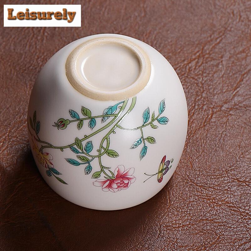 Handmade Ru Kiln Ceramic Teacup Hand-painted Landscape Master Cup Ice Cracked Glaze Large Tea Bowl Opening Chazhan Kungfu Teaset
