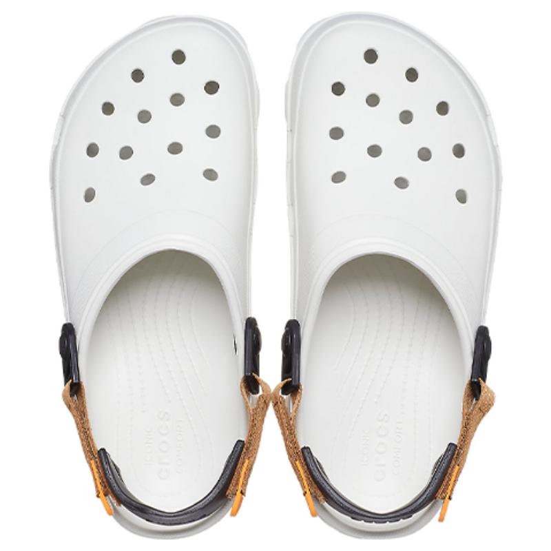 Crocs All-Terrain Clog Plastic Sneaker Sandals Unisex White Orange