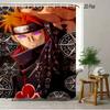 2D Flat Naruto Anime Kakashi Hatake Winter Tree Crow Print Waterproof Shower Curtain for Bathroom Decor