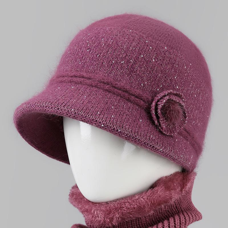Old Man Hat Female Autumn Winter Thermal Basin Hat Rabbit Fur Hat Piled Thickened Top Hat In the Elderly Grandmother Mother Hat