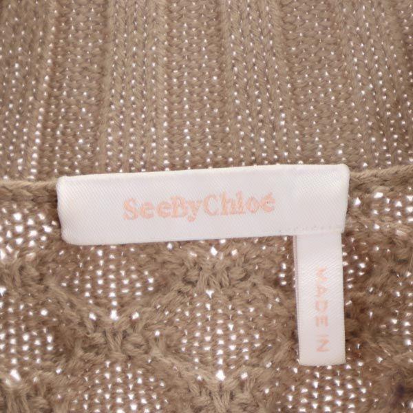 SEE BY CHLOE Short Sleeve Knit M Beige Designer Sweaters Women Used