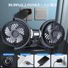 OFFEREE Car Fan, USB-Powered, Quiet, Car Interior/Back Seat Fan, 3-Level Airflow Adjustment, 360° Angle Adjustment, Independent Switch, Strong Wind, C