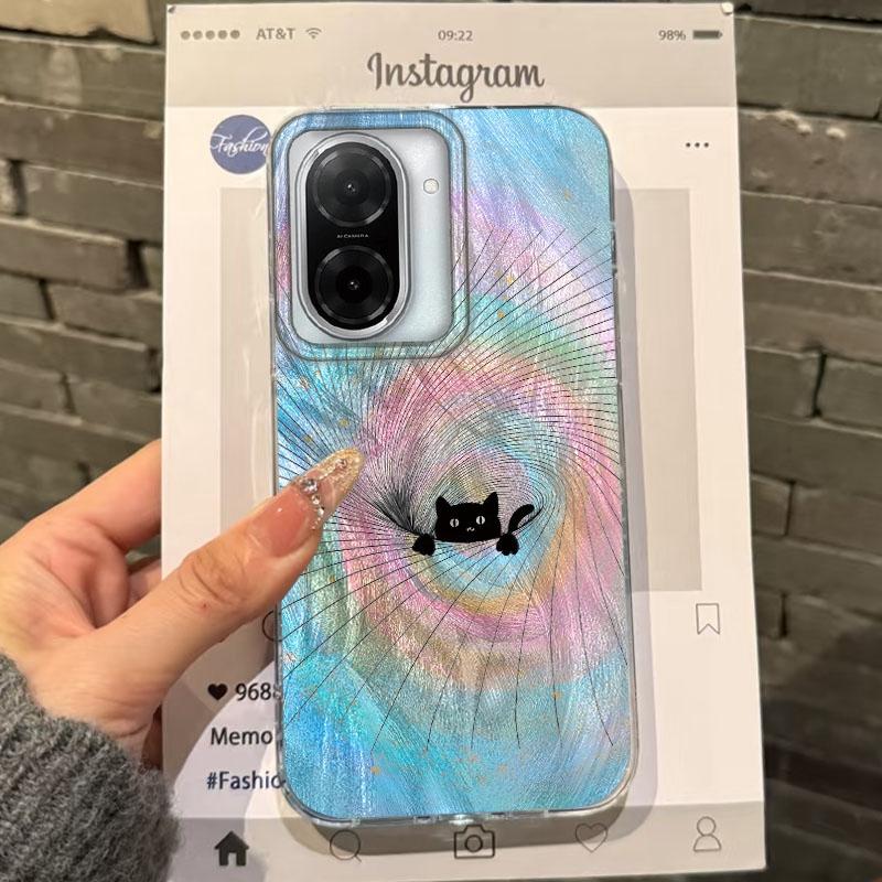 Gradient Rainbow Cat Cartoon Girls Case For Xiaomi Redmi Note 14 Pro 14C 13C 10 9A 9C 13 12 11 10S 9 8 Plus A5 A4 A3 A2 A1 Cover