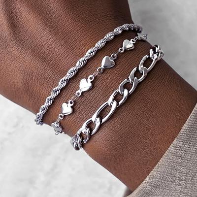 Edelstahlarmband Beliebte hochwertige Texturen Mehrfachkette Acryl Zirkon Dekoration Feines Armband Für Frauen Zirkon