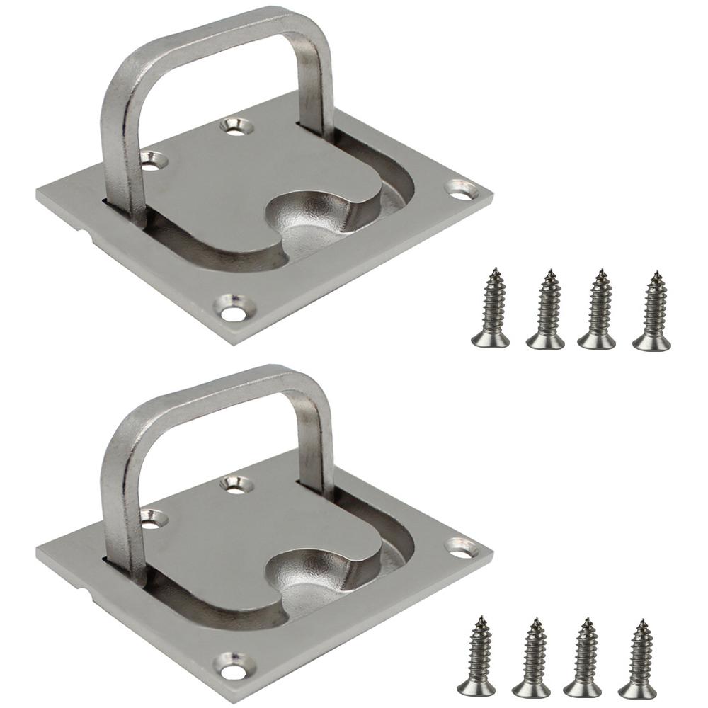 

2pcs Hatch Pull Flush Lift Solid Boat Ring Hatches Handles with Screws