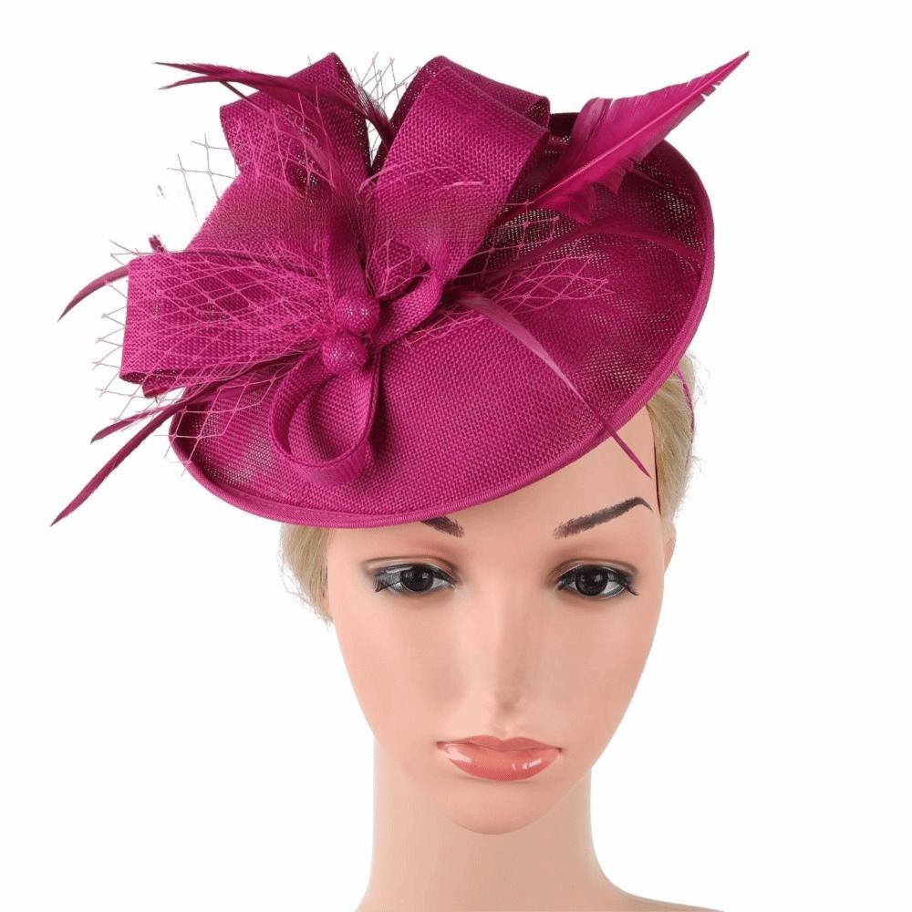 Exquisite Tea Party Mesh Hair Band Bowknot Bride Headdress Vintage Feathers Fascinator Hat  Lady