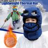 Riding Headgear Thermal Hat with Detachable Scarf Zipper Design Windproof Glasses Skiing Riding Winter Hat