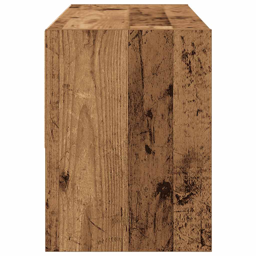Stackable Shoe Rack Vintage Wood Look 89.5 X 30 X 40 Cm