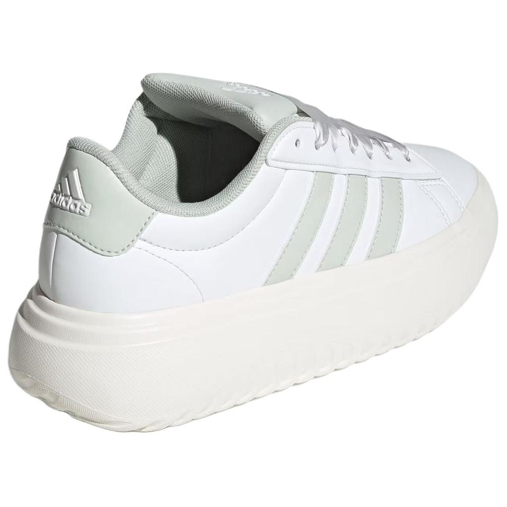 Adidas GRAND COURT PLATFORM Abrasion Resistant Low Top Tennis Shoes Women's Crystal White Sneakers JR0705