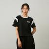 MLB New York Yankees Womens Color Block Letter Print Crew Neck Short Sleeve T-Shirt Women tops Black 3FTSV0343-50BKS