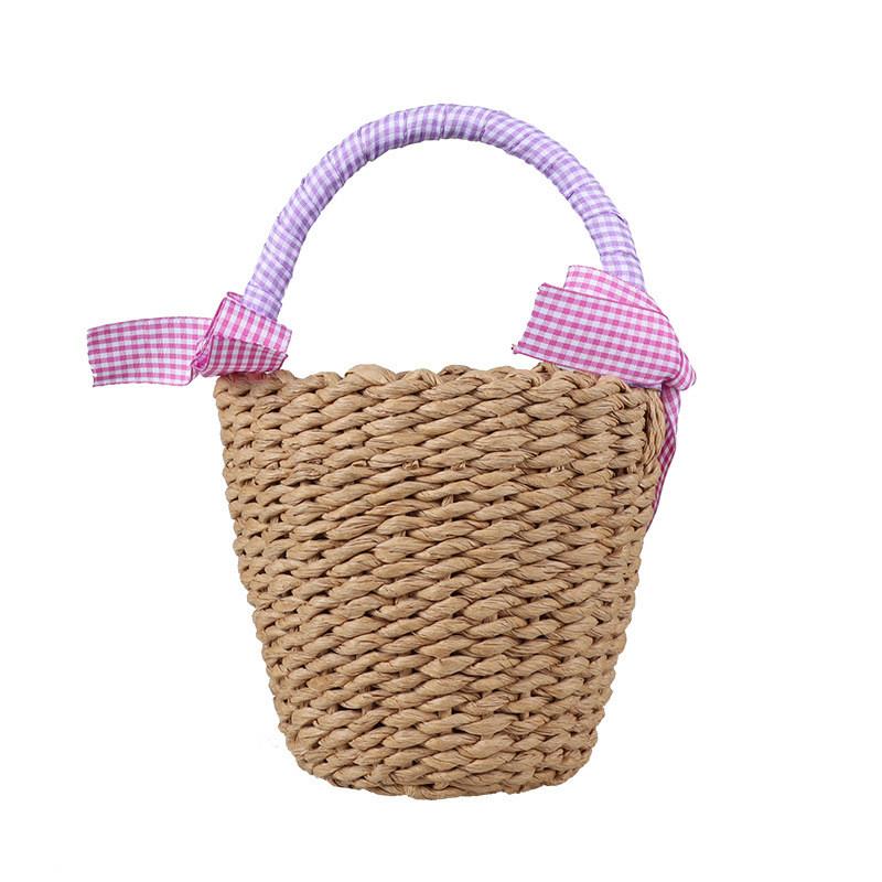 Kids Summer Woven Straw Handbag For Kids With Spacious Design And Fresh Style