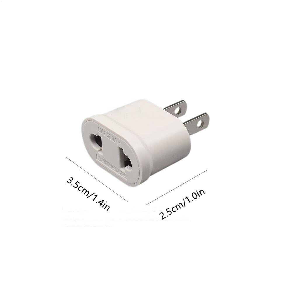 1pc Mini EU To US Power Plug Adapter Travel Charger Plug Converter белый