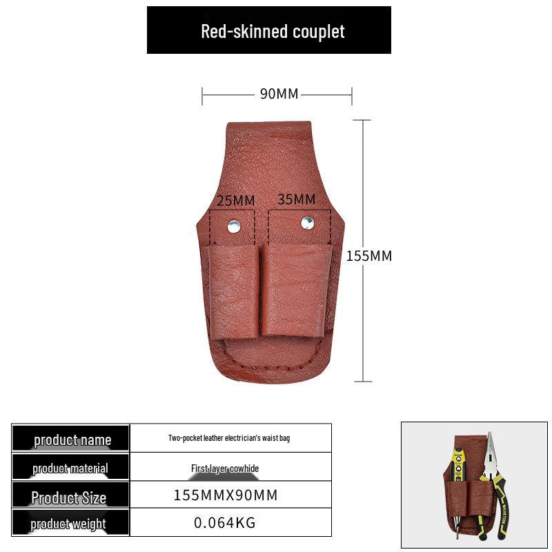 Men's Genuine Cowhide Tool Belt: Multifunctional, Sturdy, Waist-Worn Repair Kit with Five Pieces.
