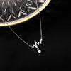 FY-1608 925 Sterling Silver Rhodium Plated Cute Christian Heartbeat Electrocardiogram Rope Chain Women's Pendant Necklace