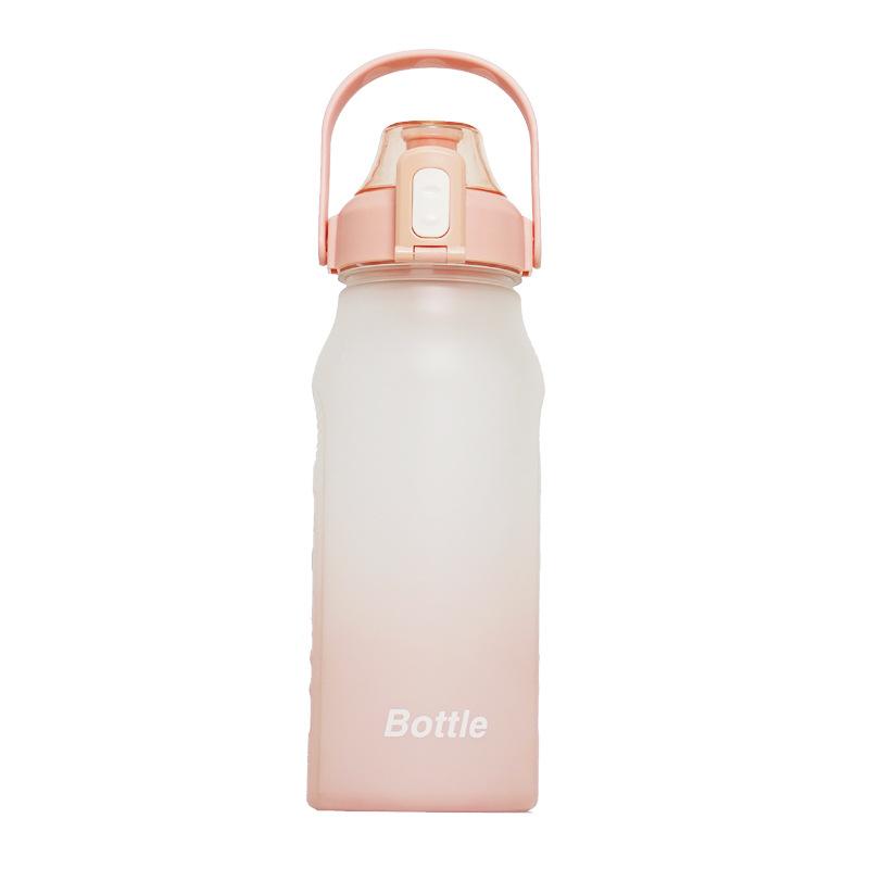 Water Bottle Matte Gradual Change Large Capacity Straw Cup High Value Outdoor Fitness Space Cup Plastic Water Cup