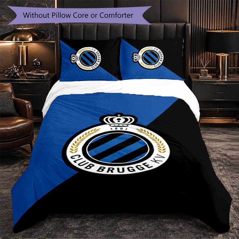 Club Brugge FC Themed Bedding 3Pcs Duvet Cover Set Decorative Bed Linen For Teen Room Home Decoration