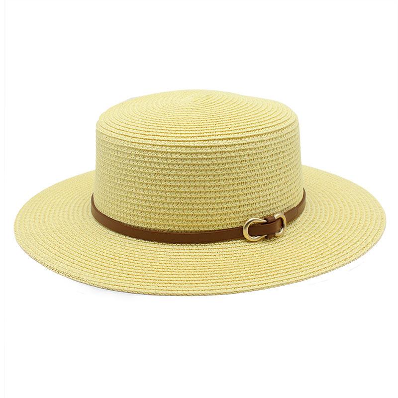 Spring And Summer Straw Hat Women'S Summer Flat Top Top Top Hat Seaside Vacation Beach Hat Internet Celebrity Straw Hat Sun Hat