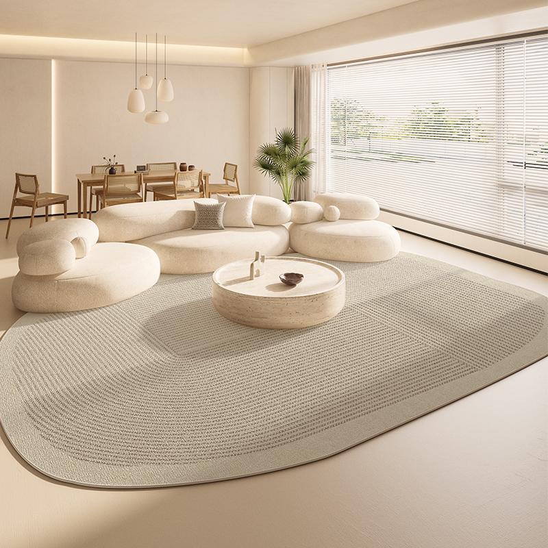 Irregular Shape Living Room Decoration Large Carpet Thickend Plush Rugs for Bedroom Fluffy Soft Lounge Floor Mat Cream Style Rug