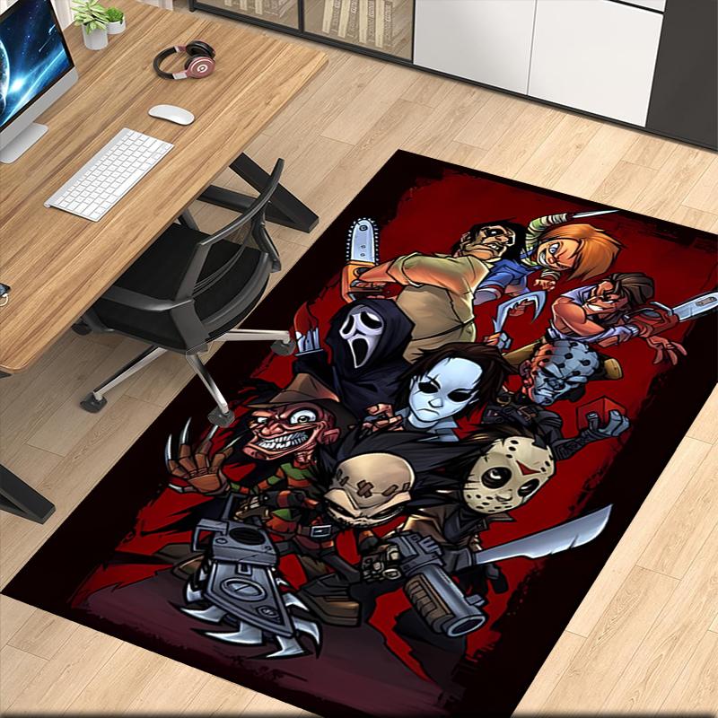 Halloween horror Printed Carpet, for Office Chair Living Room Bedroom Kitchen Room Decor Gifts.