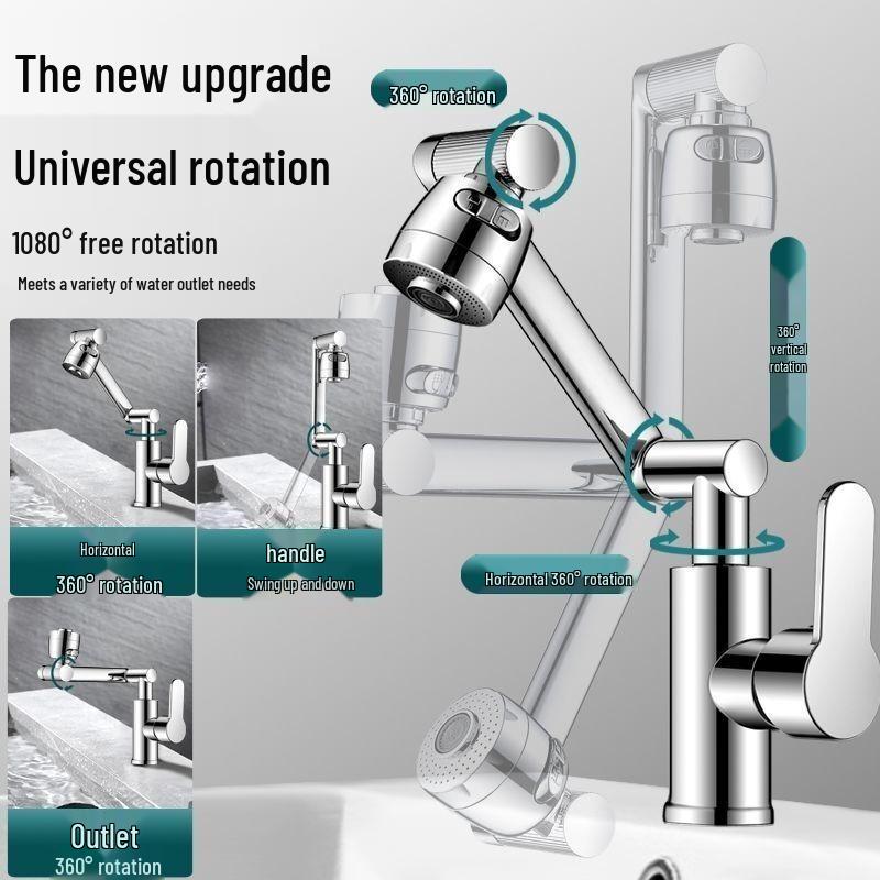 TLXT Rotatable Mechanical Arm Bathroom Faucet