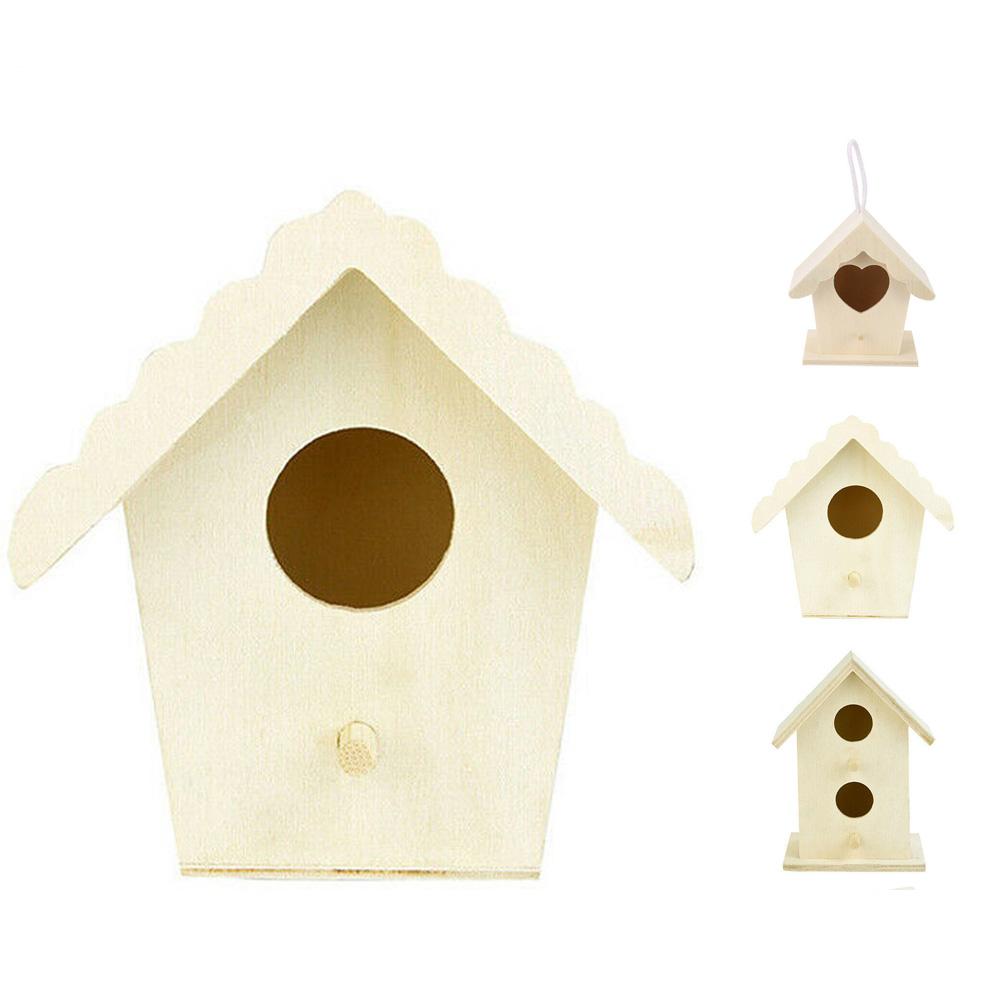 1pcs Wooden Bird House  for Nest Dox  for Nest House Bird Box Wooden Birdhouse Home Garden