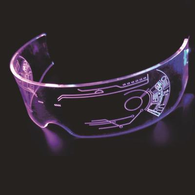 Cicogna LED Neon Glowing Glasses, Sunglasses, Goggles, Sci-Fi, Cyberpunk, Futuristic, Cosplay Costume Accessories, LED Glasses (Type D)