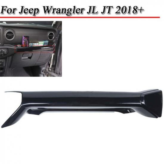 Black Co-Pilot Dashboard Handle Storage Cover Trim For Jeep Wrangler JL JT 2018+