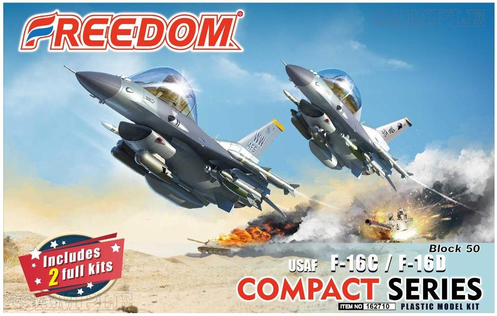 Freedom Model Kit Compact Series United States Air Force USAF Block 50 Plastic Model FRE162710 F-16C / F-16D