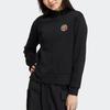 Adidas Logo Print Casual Sports Crewneck Pullover Sweatshirt for Women, Black
