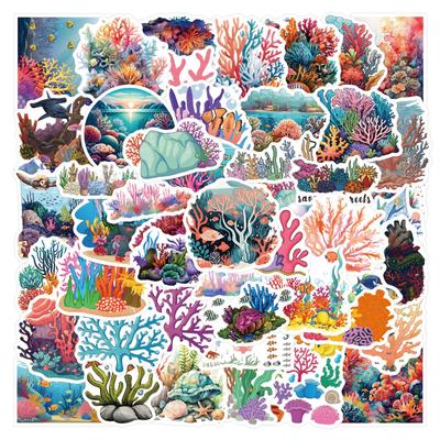 55 Coral Reef Graffiti Stickers Waterproof Decorative Suitcase Mobile Phone Skateboard Personalized Stickers