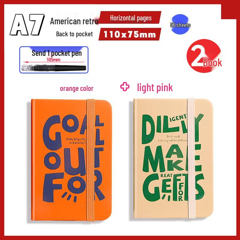 A7 Mini Retro American Pocket-Sized Notebook - Ideal for Students and Birthday Gifts