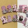 Kawaii Handmade Square Press On Nails Art Party Stickers Cute Flower Panda Bear Animal Custom Acrylic Fake Nails
