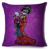 Music Skull Cushion Cover Pillowcase Car Bedroom Living Room Sofa Home Mexican Day of The Dead  Decoration