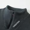Men's Mid-Age Versatile Plus Velvet Hoodie - Cross2025 Autumn/Winter Pullover with Zipper Collar
