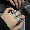 Niche Design Couple Ring Personality Retro Dripping Oil High Sense Retro Cold Wind Open Index Finger Ring Woman