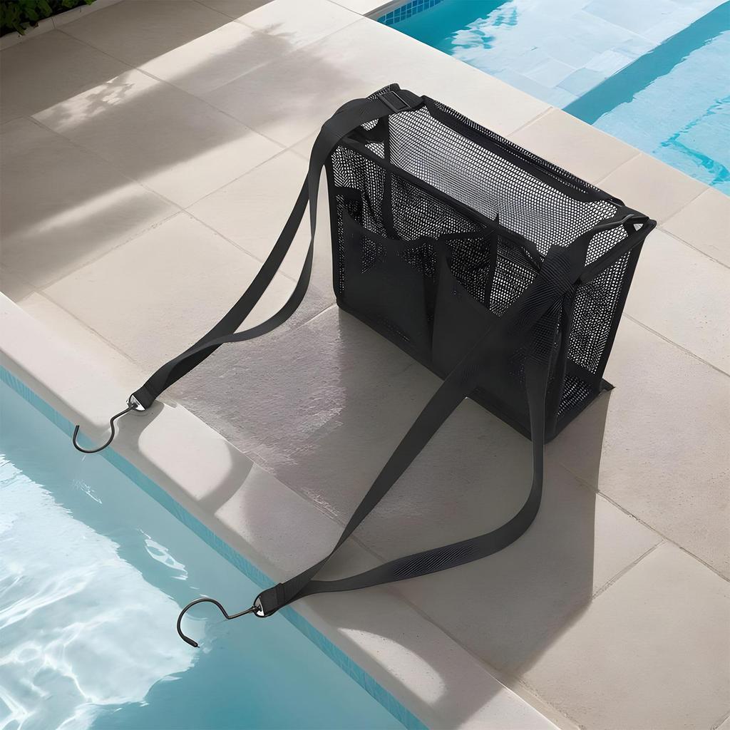 Hanging mesh bathroom bag Large capacity hanging pool bag Mesh Shower Bag Bathroom Accessories for pool camping gym storage