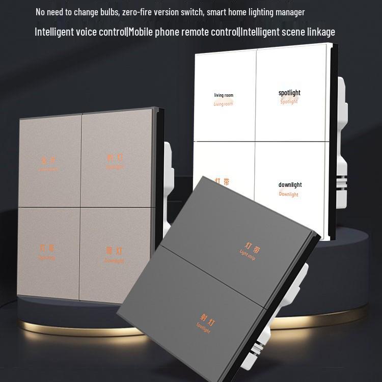 

Smart Switch with Mijia App Connectivity: Voice-Controlled Glass Panel via Xiao Ai Tongxue. 1-Way