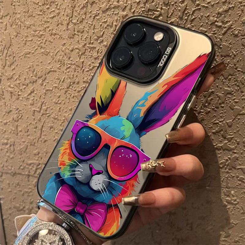 Graffiti sunglasses rabbit for Apple 15Promax phone case iPhone16 cute 14 new 13 premium 17
