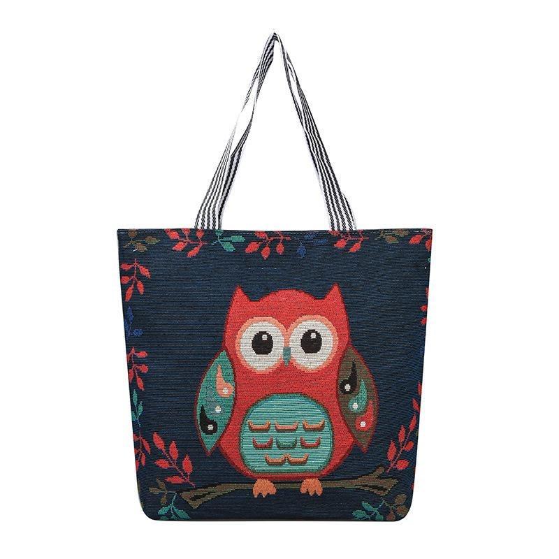 Embroidered Fashion Bag Simple Single-shoulder Bag Hand-held Women's Bag Large-capacity Shopping Bag